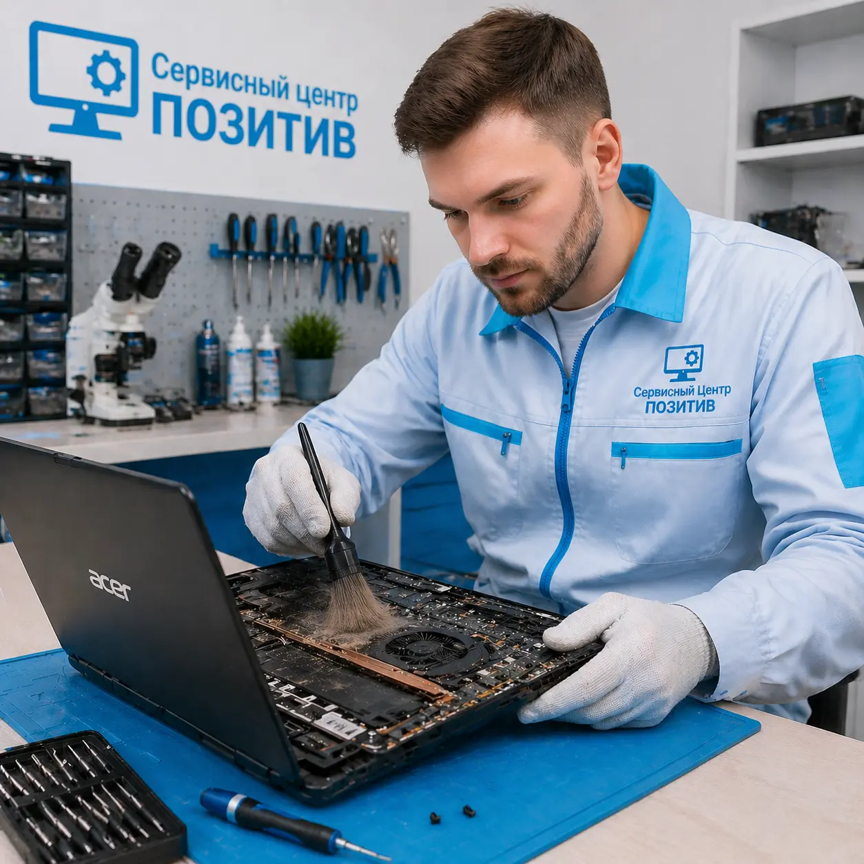 Чистка ноутбука Acer от пыли в Шелехове | Замена термопасты