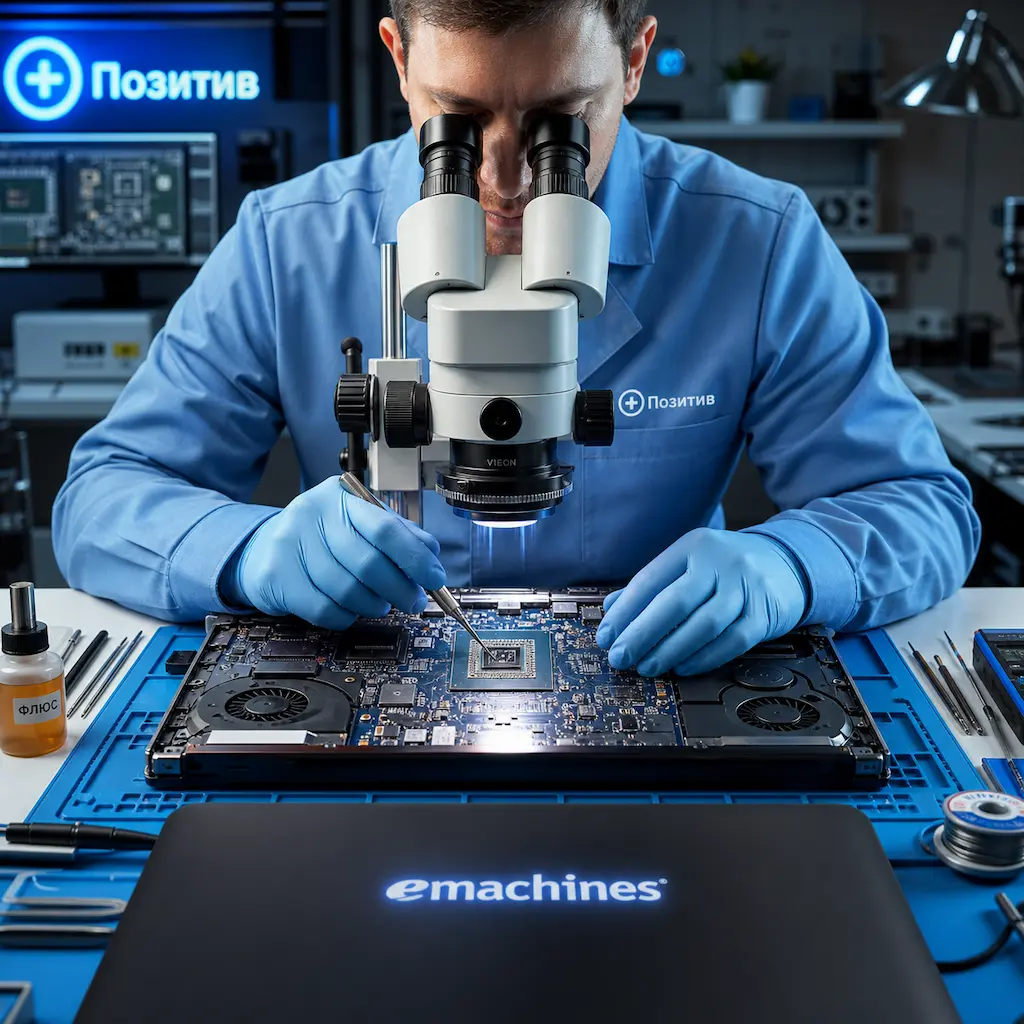 Замена видеокарты ноутбука Emachines в Шелехове