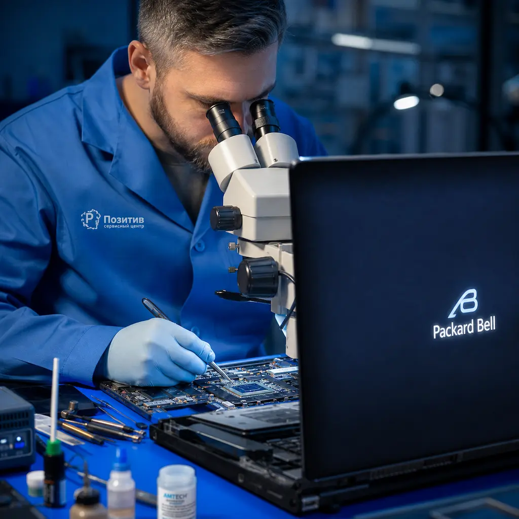 Замена видеокарты ноутбука Packard Bell в Шелехове