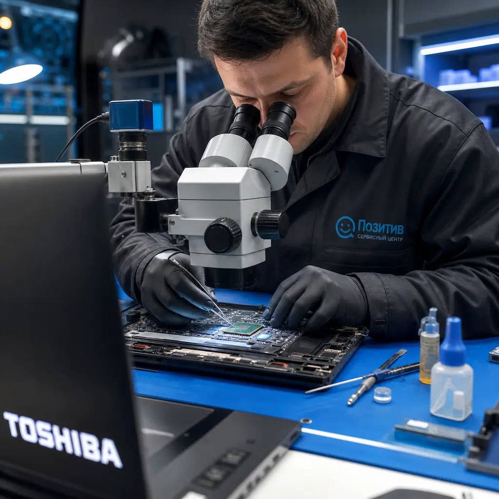 Замена видеокарты ноутбука Toshiba в Шелехове