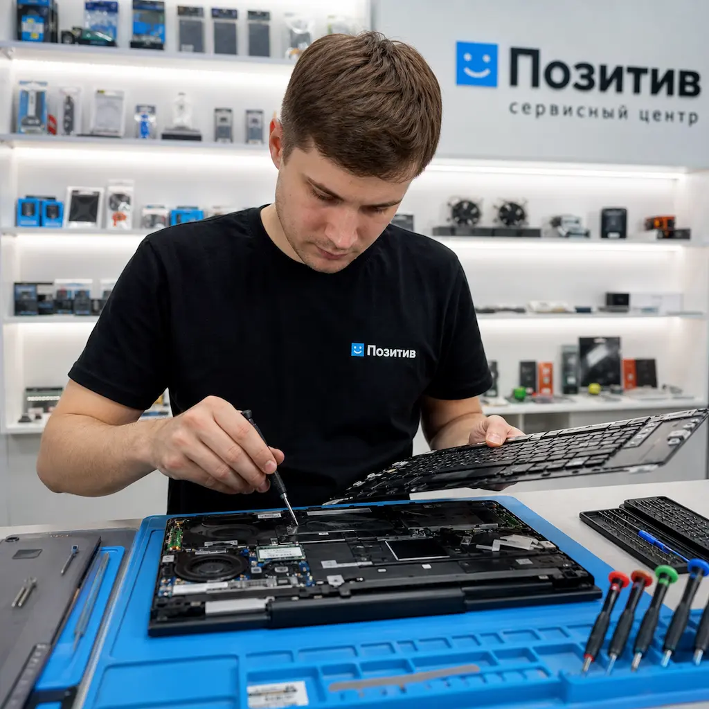 заменить клавиатуру на ноутбуке Samsung в Шелехове