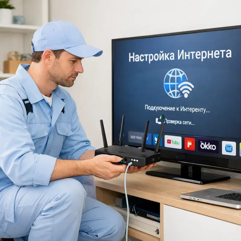Настройка интернета на телевизоре в Шелехове