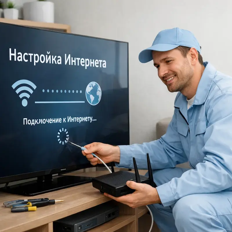 Настройка интернета на ТВ в Шелехове