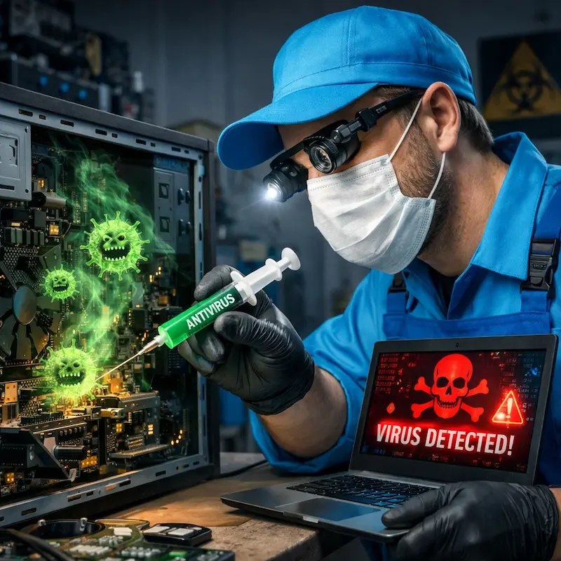 Лечение компьютера от вирусов в Шелехове на дому